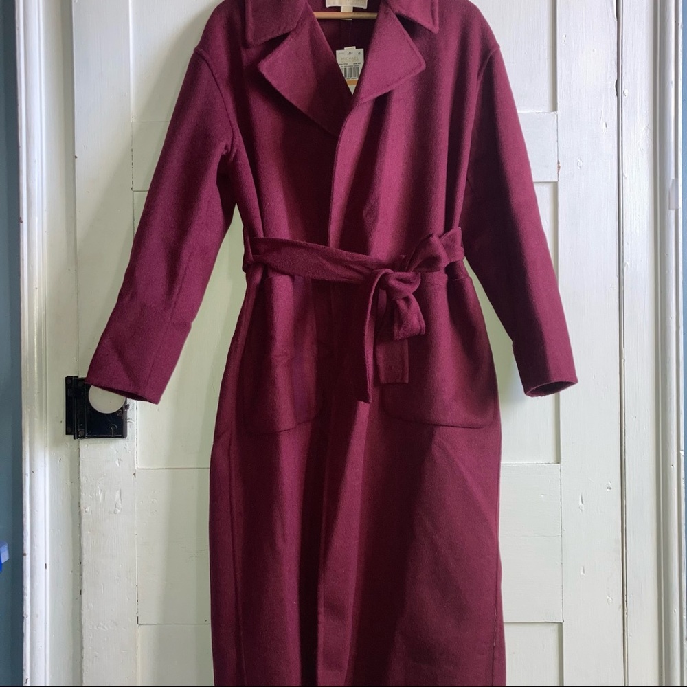 NEW Michael Kors Belted Wool Blend Felt Coat - Picture 2 of 11